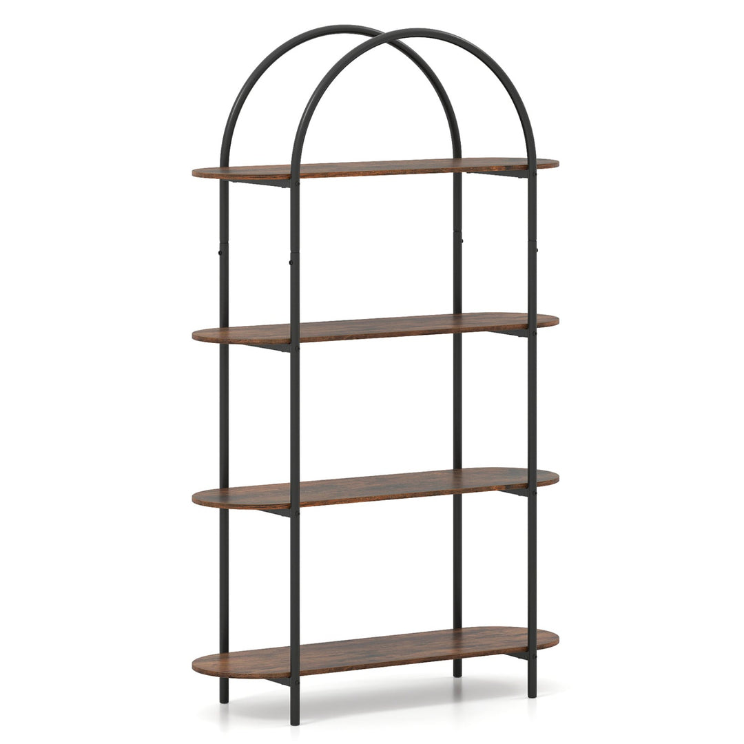 4-Tier Open Bookcase with Sturdy Metal Frame for Living Room