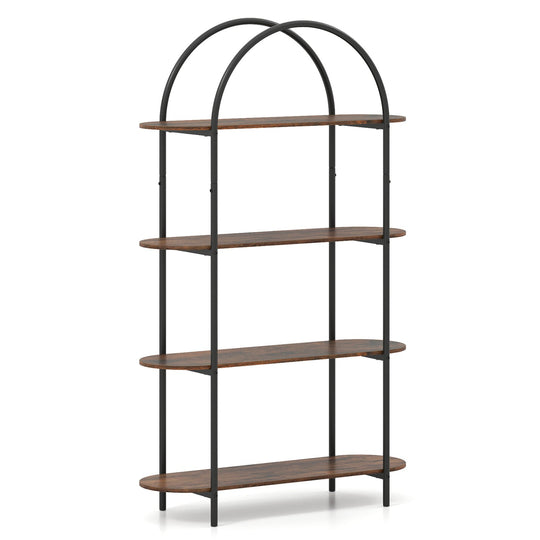 4-Tier Open Bookcase with Sturdy Metal Frame for Living Room