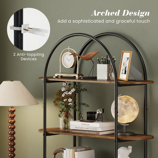 4-Tier Open Bookcase with Sturdy Metal Frame for Living Room