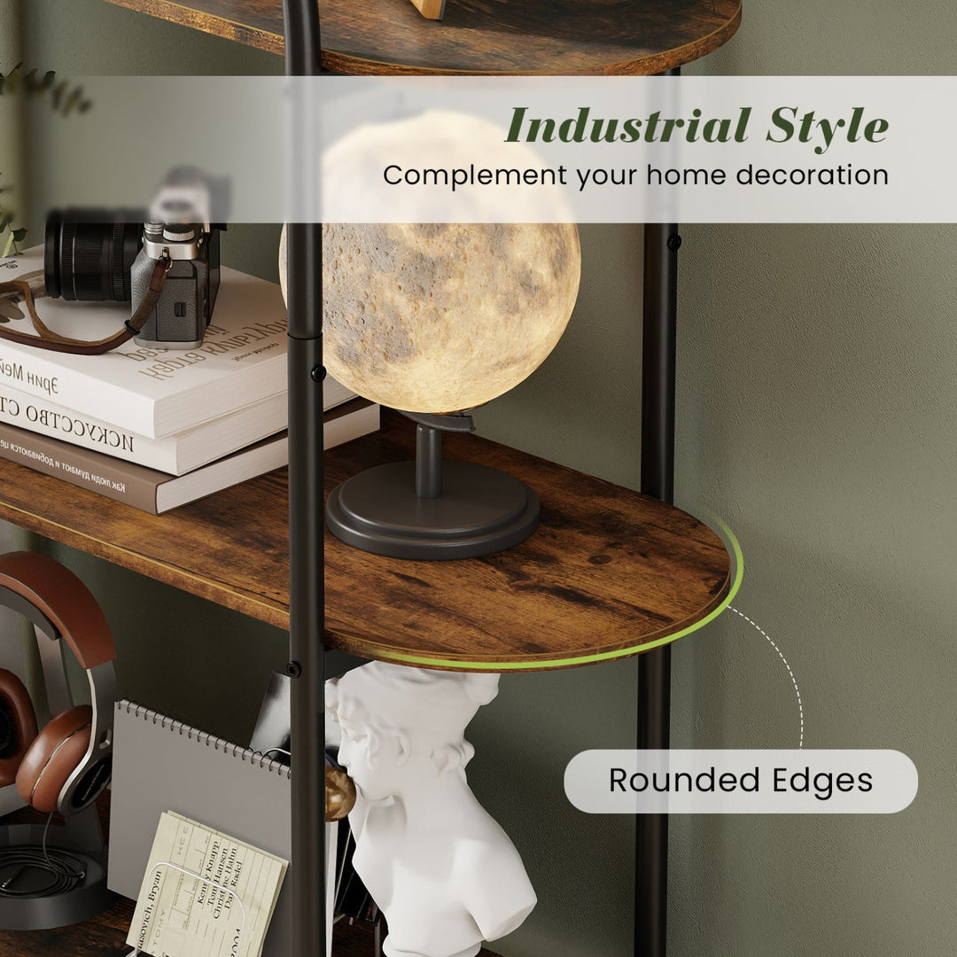 4-Tier Open Bookcase with Sturdy Metal Frame for Living Room