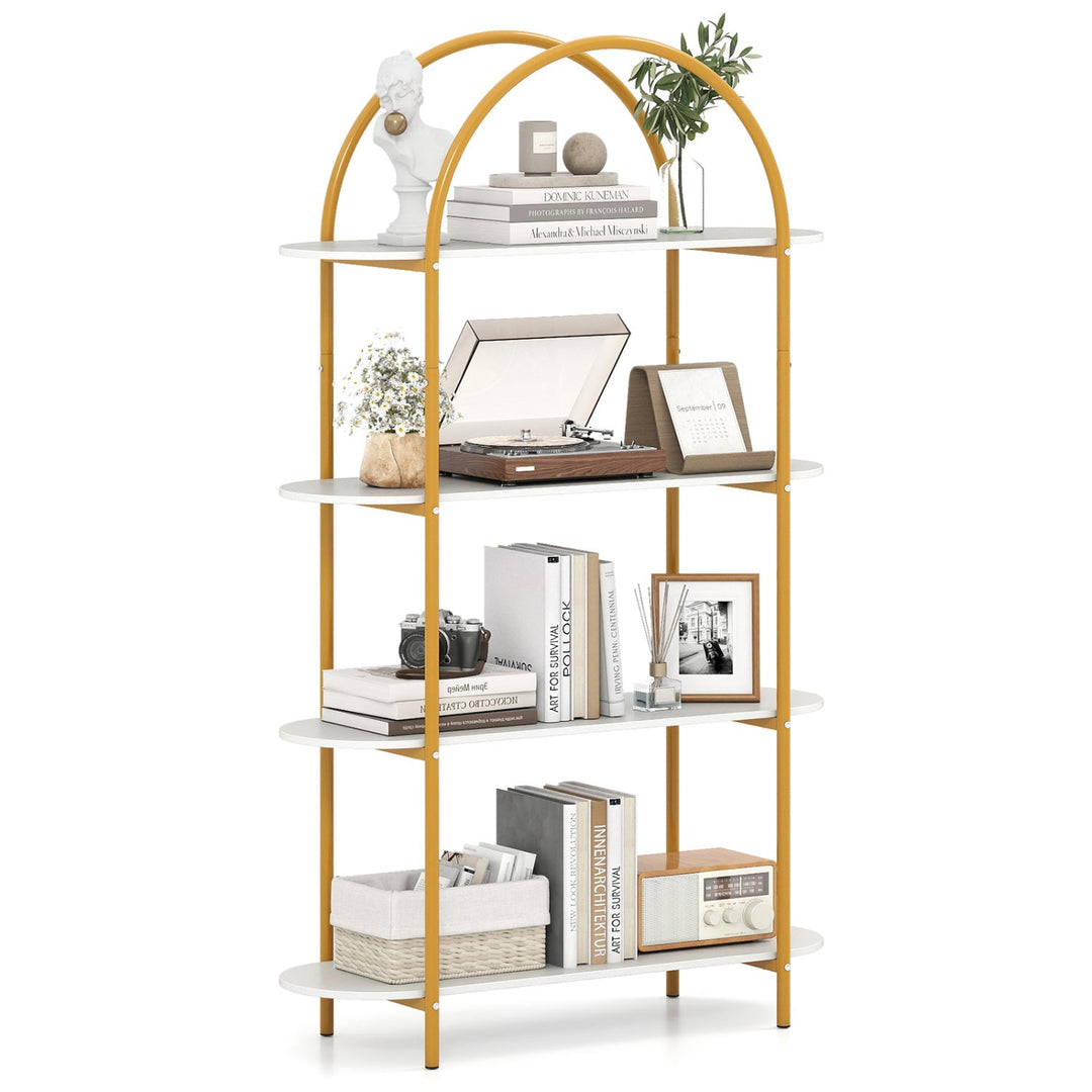 4-Tier Open Bookcase with Sturdy Metal Frame for Living Room