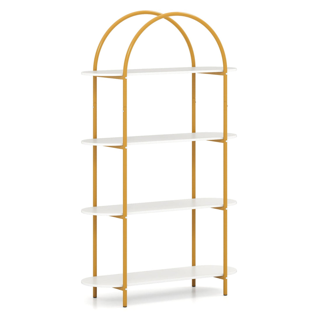 4-Tier Open Bookcase with Sturdy Metal Frame for Living Room