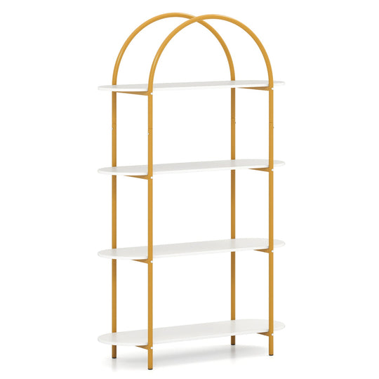 4-Tier Open Bookcase with Sturdy Metal Frame for Living Room