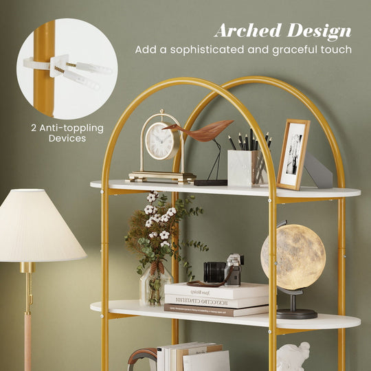 4-Tier Open Bookcase with Sturdy Metal Frame for Living Room