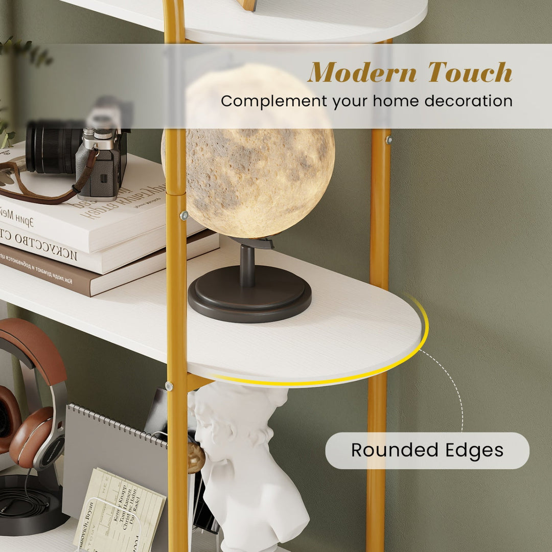 4-Tier Open Bookcase with Sturdy Metal Frame for Living Room