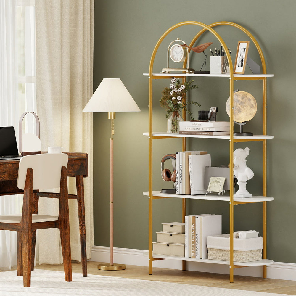 4-Tier Open Bookcase with Sturdy Metal Frame for Living Room
