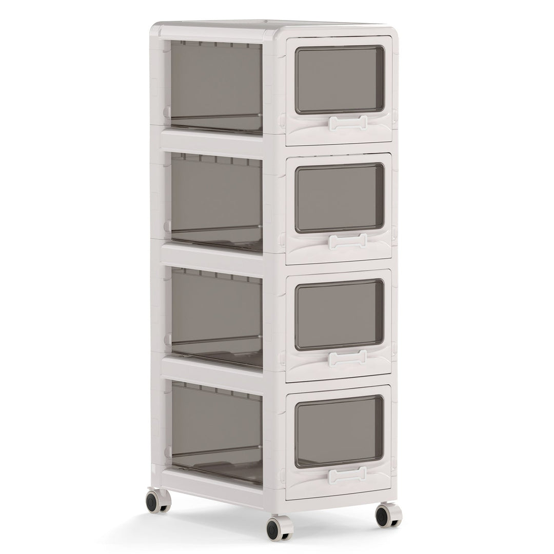 Rolling Storage Cart with Drawers and Lockable Wheels