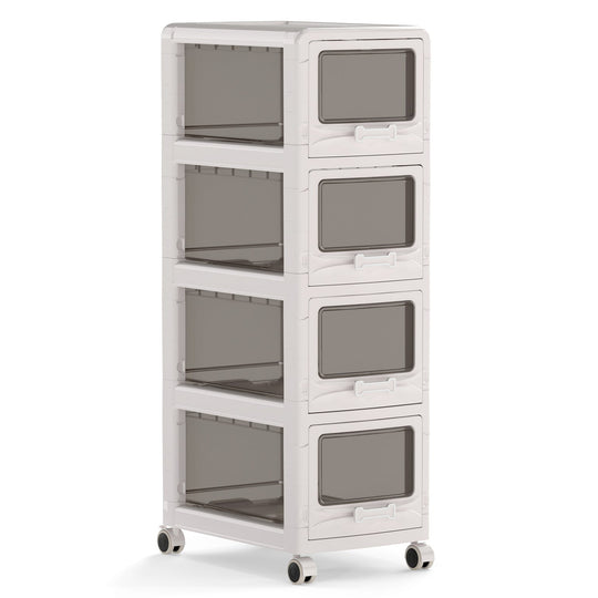 Rolling Storage Cart with Drawers and Lockable Wheels