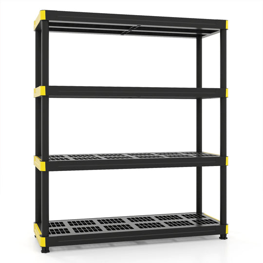 4-Tier Heavy-Duty Plastic Storage Shelf - 440 lbs Capacity