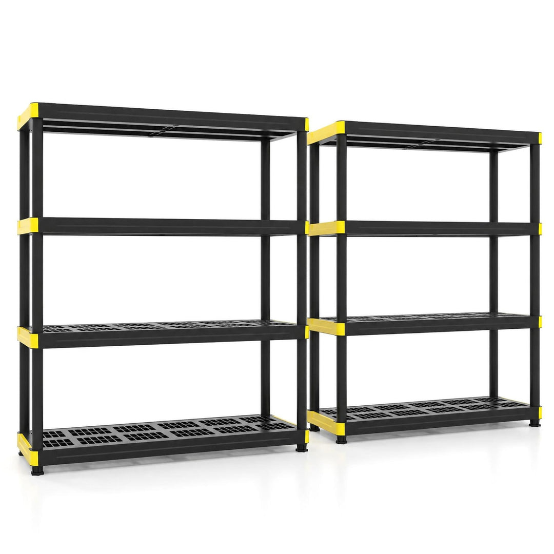 4-Tier Heavy-Duty Storage Shelf Set of 2 - Black