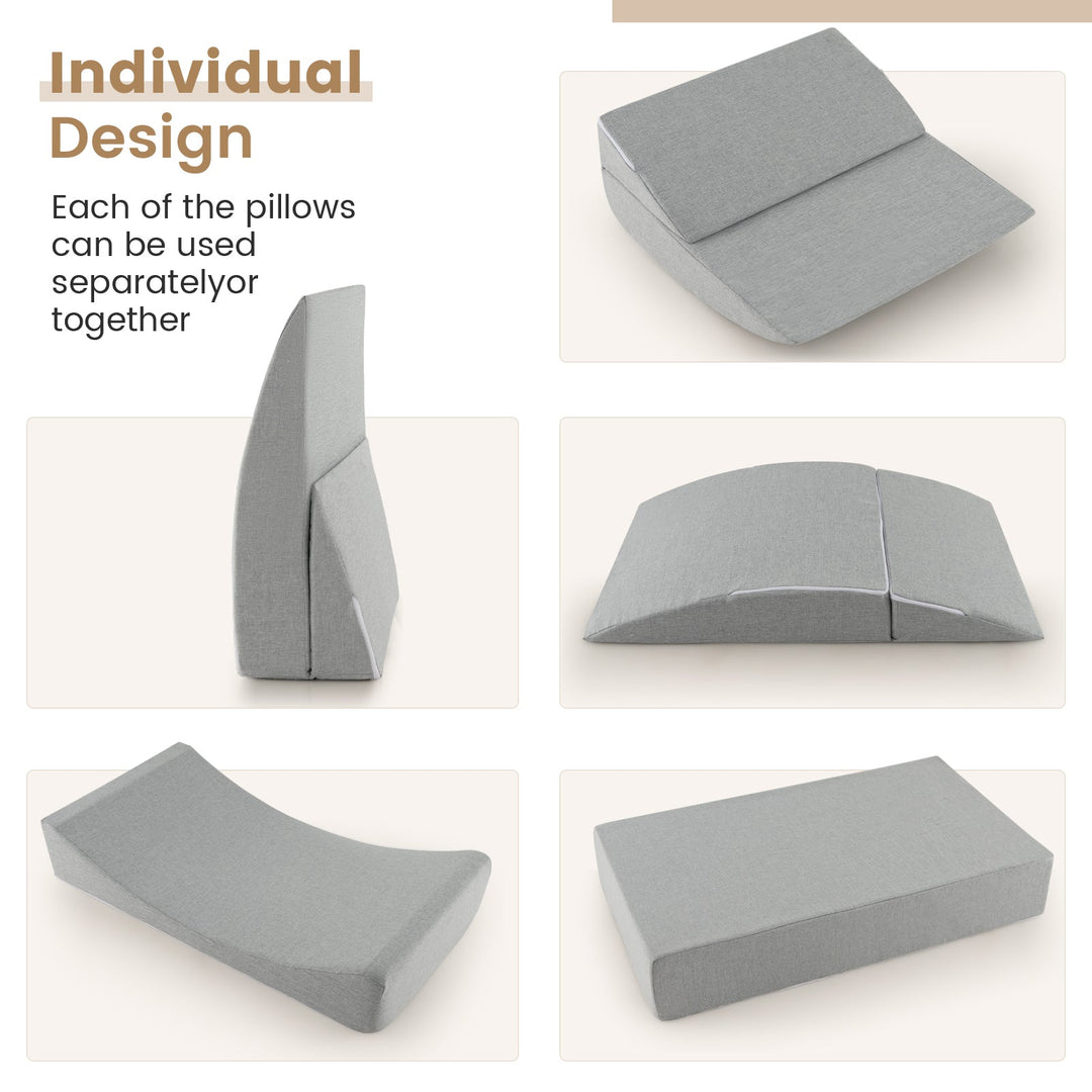 4-in-1 Convertible Folding Sofa Bed with High-Density Foam-Gray