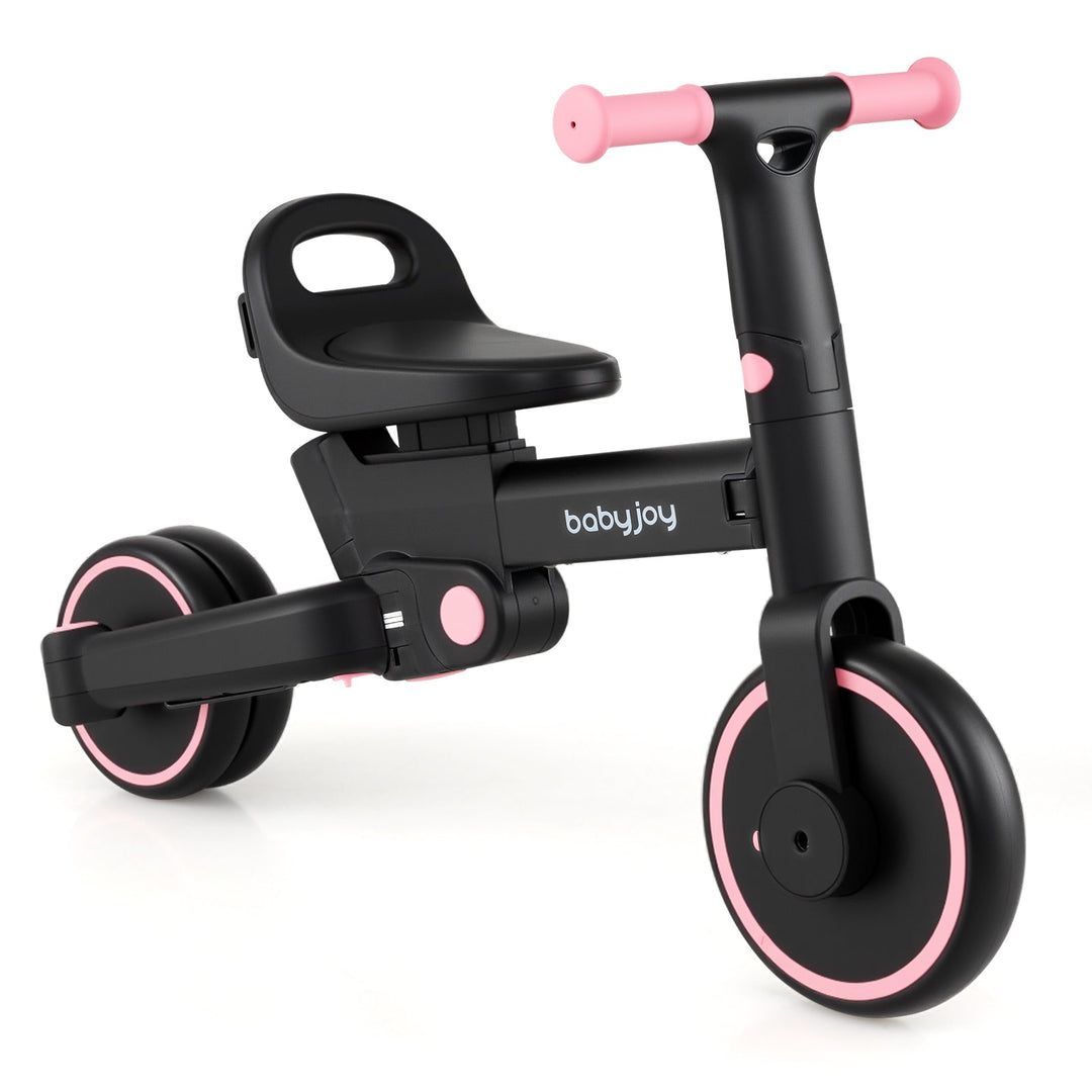 4-in-1 Foldable Toddler Tricycle with Push Handle with Adjustable Seat