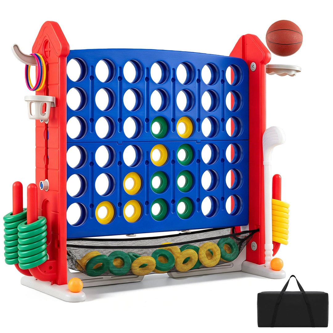 4-in-1 Adjustable Height Connect Game with Carry Bag