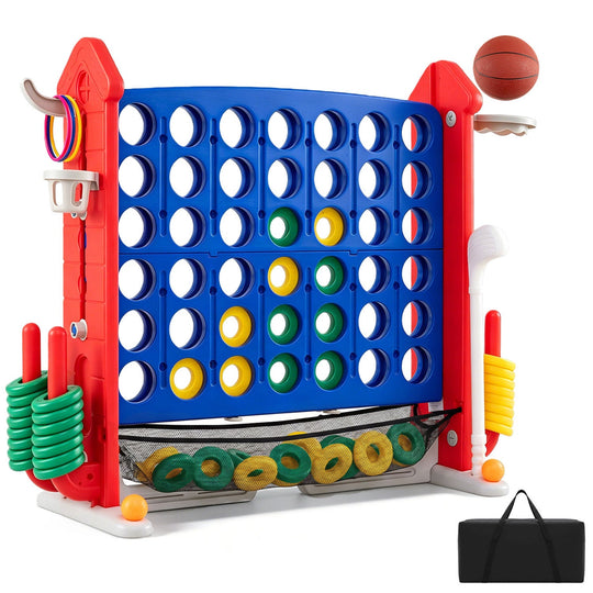 4-in-1 Adjustable Height Connect Game with Carry Bag