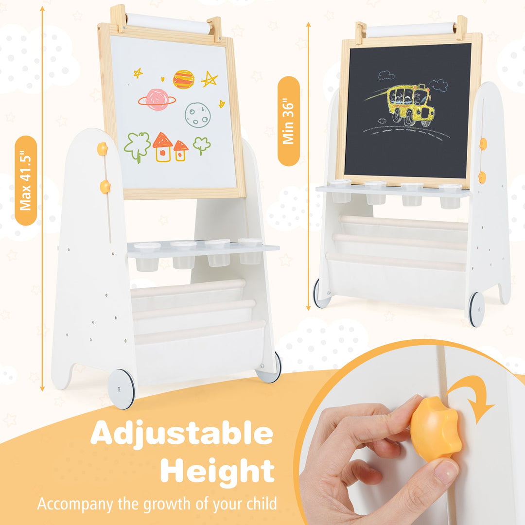 4-in-1 Toddler Activity Table Set with Magnetic Whiteboard and Chalk Board