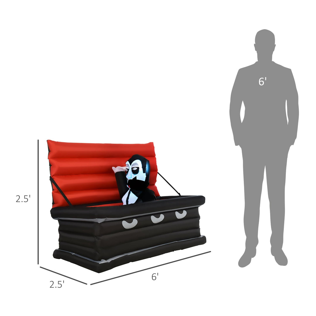 6 FT Halloween Inflatable Vampire in Coffin with LED Lights