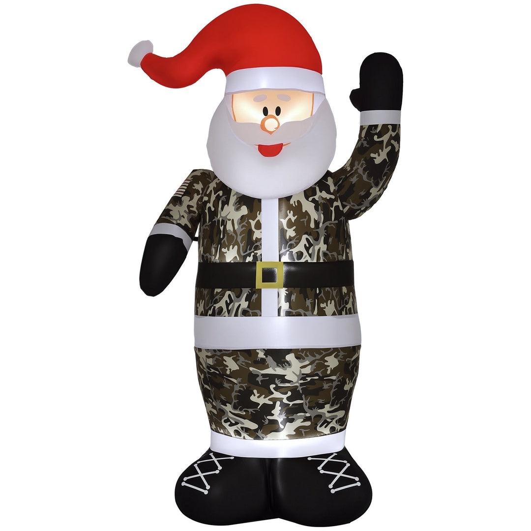 8FT Inflatable Camouflage Santa with LED Lights & Fan
