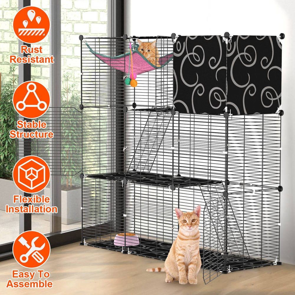 GBruno Playpen With Hammock Toy Ball Ladder