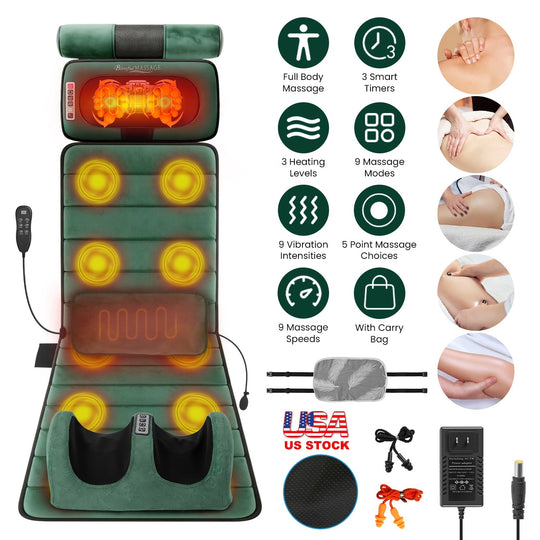 Full Body Electric Massage Mat with Heating and Vibration