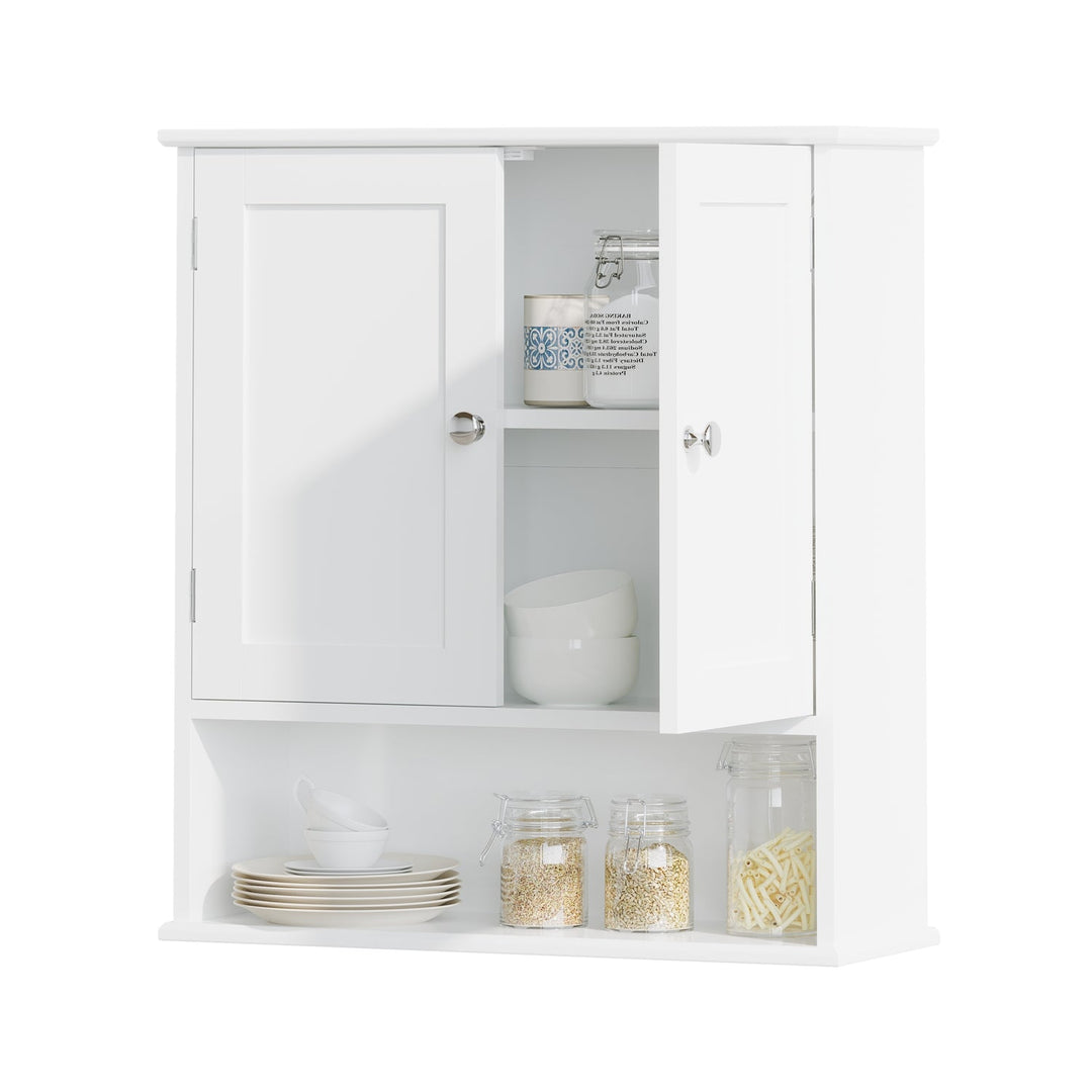 Wall Mounted Bathroom Cabinet with Adjustable Shelf & Doors