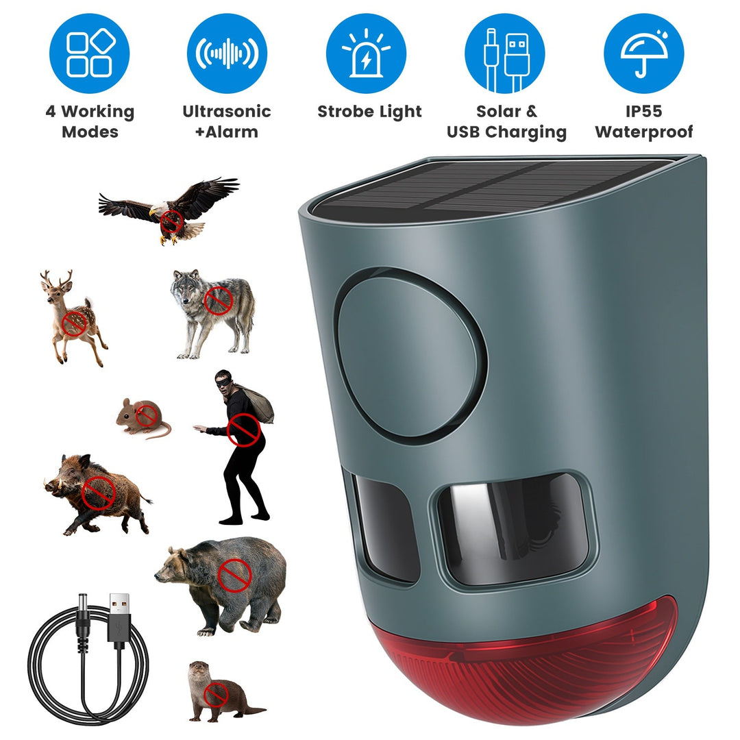 Solar Animal Repeller with Motion Sensor & Ultrasonic Sound