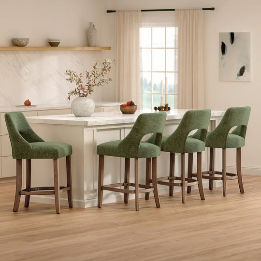 Counter Height Bar Stools Set of 2 with Cutout Back