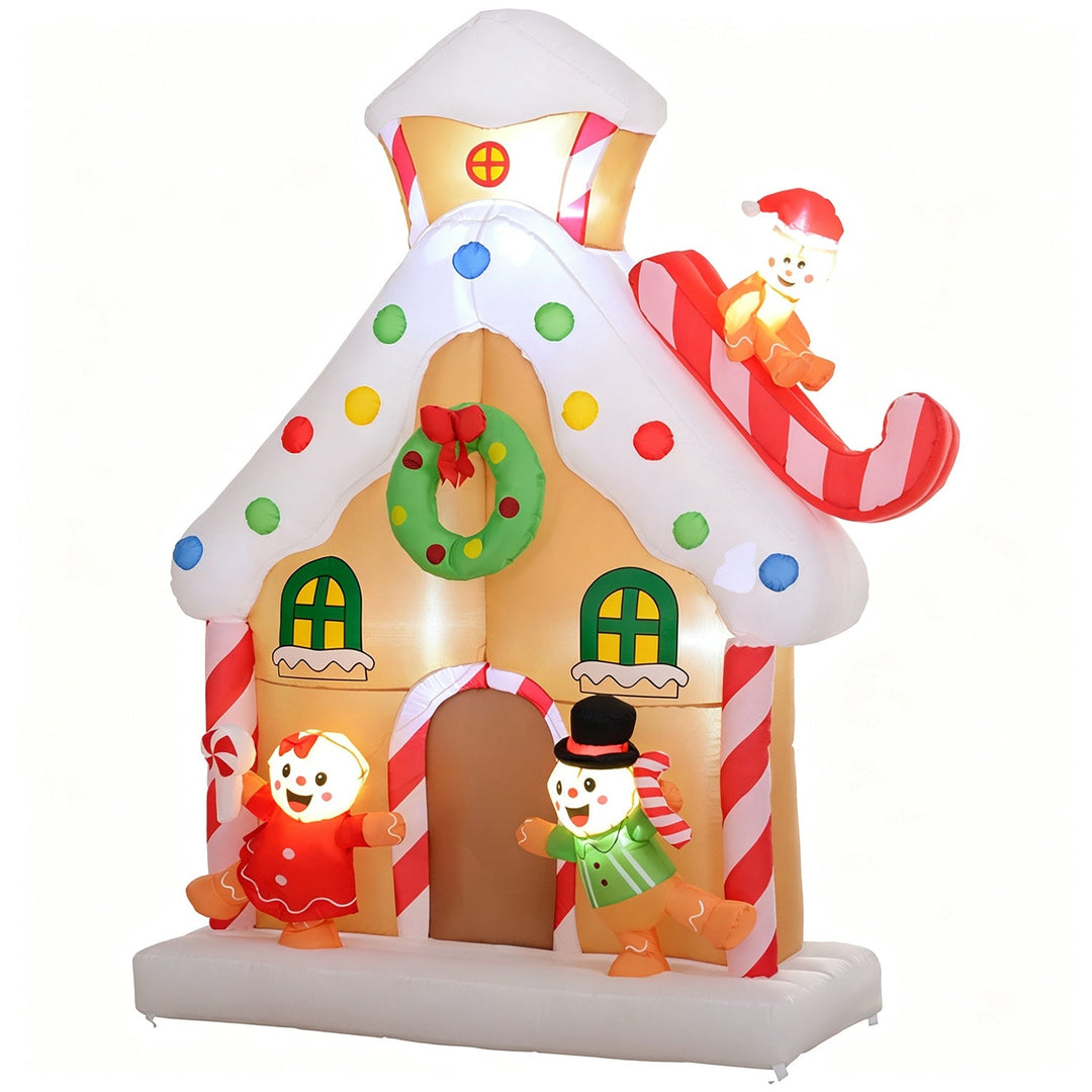 Inflatable Gingerbread House Christmas Decoration 7.2FT with LED Lights