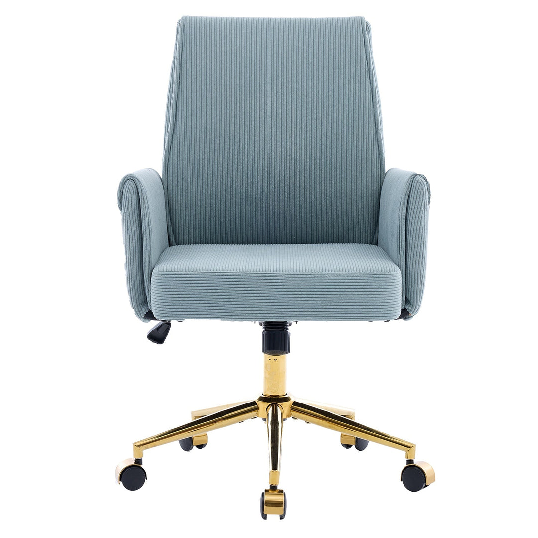Mid-Back Velvet Office Chair with Memory Foam Cushion