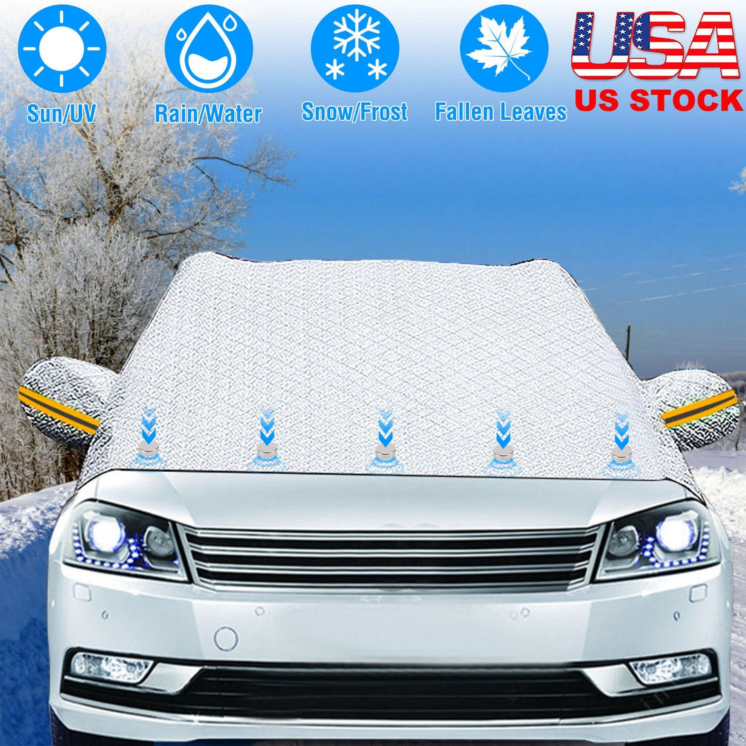 Car Windshield Snow Cover Windproof Magnetic Car Windscreen Cover Frost Ice Protection with SideÊMirror Protector 5 Magnets for Most Vehicles