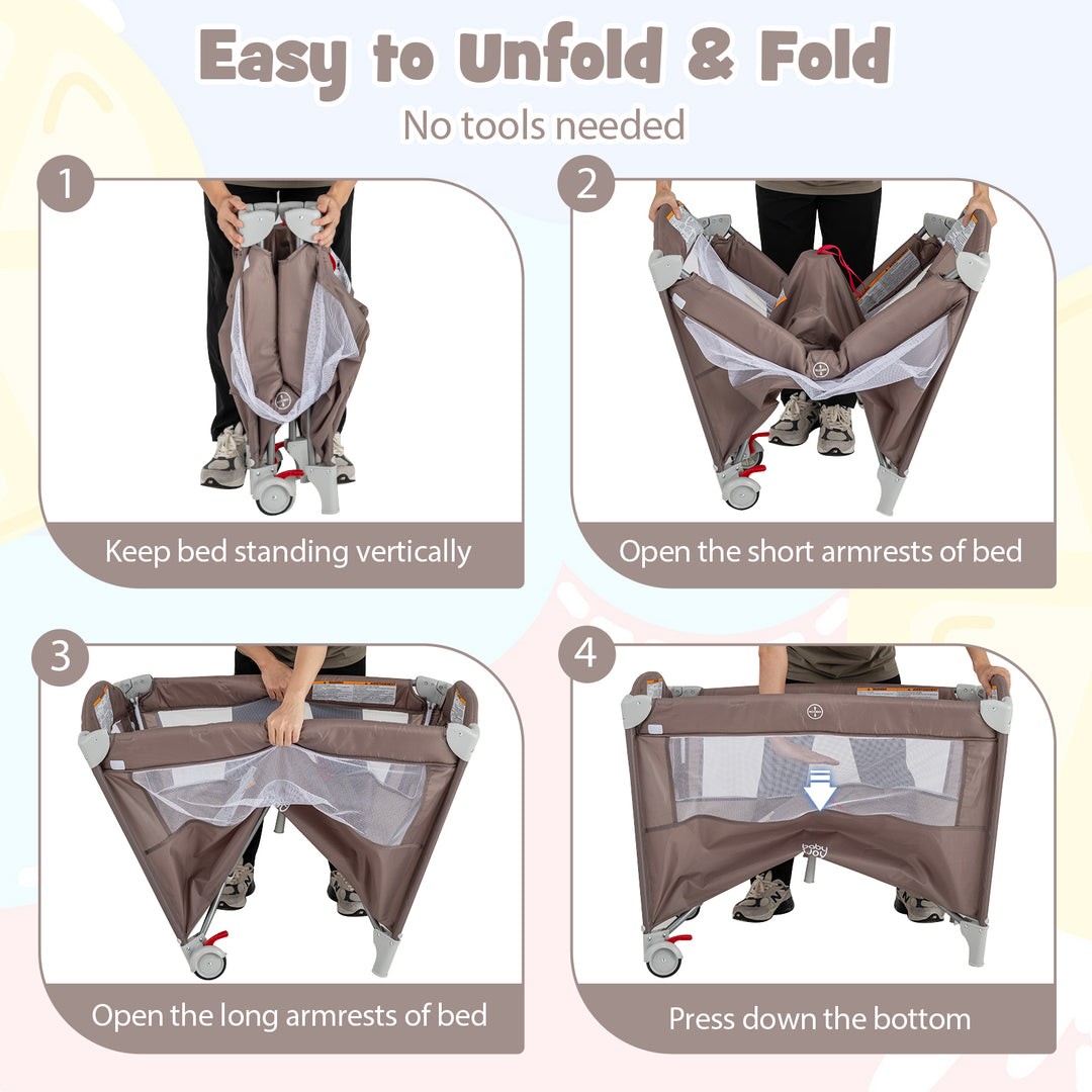 5-in-1 Portable Pack and Play with Diaper Changing Table