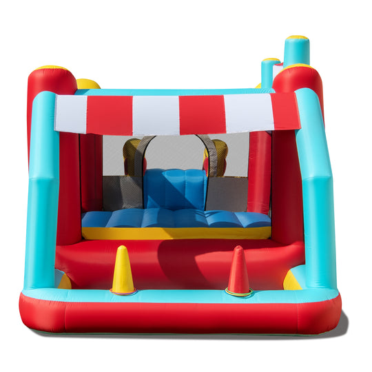 5-in-1 Ice Cream Inflatable Bounce House with Ball Pit and Slide without Blower