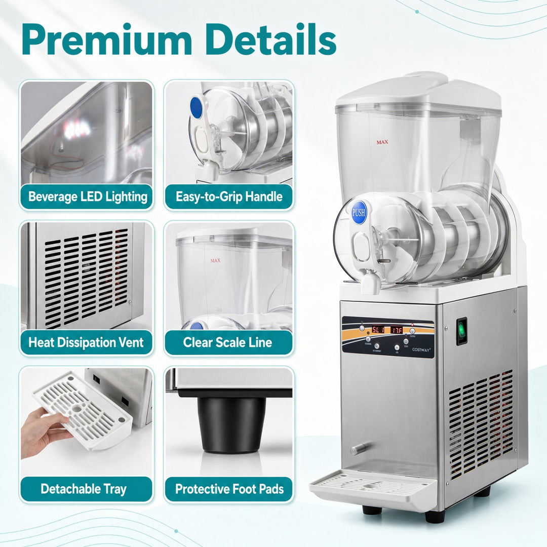 Commercial Slushy Machine 15L Single Tank 550W Freezer