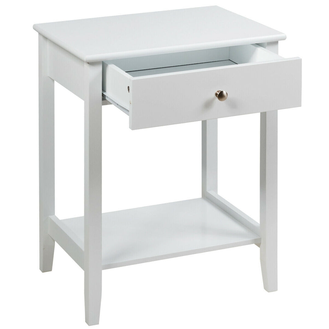 Wooden Nightstand End Table Storage Display