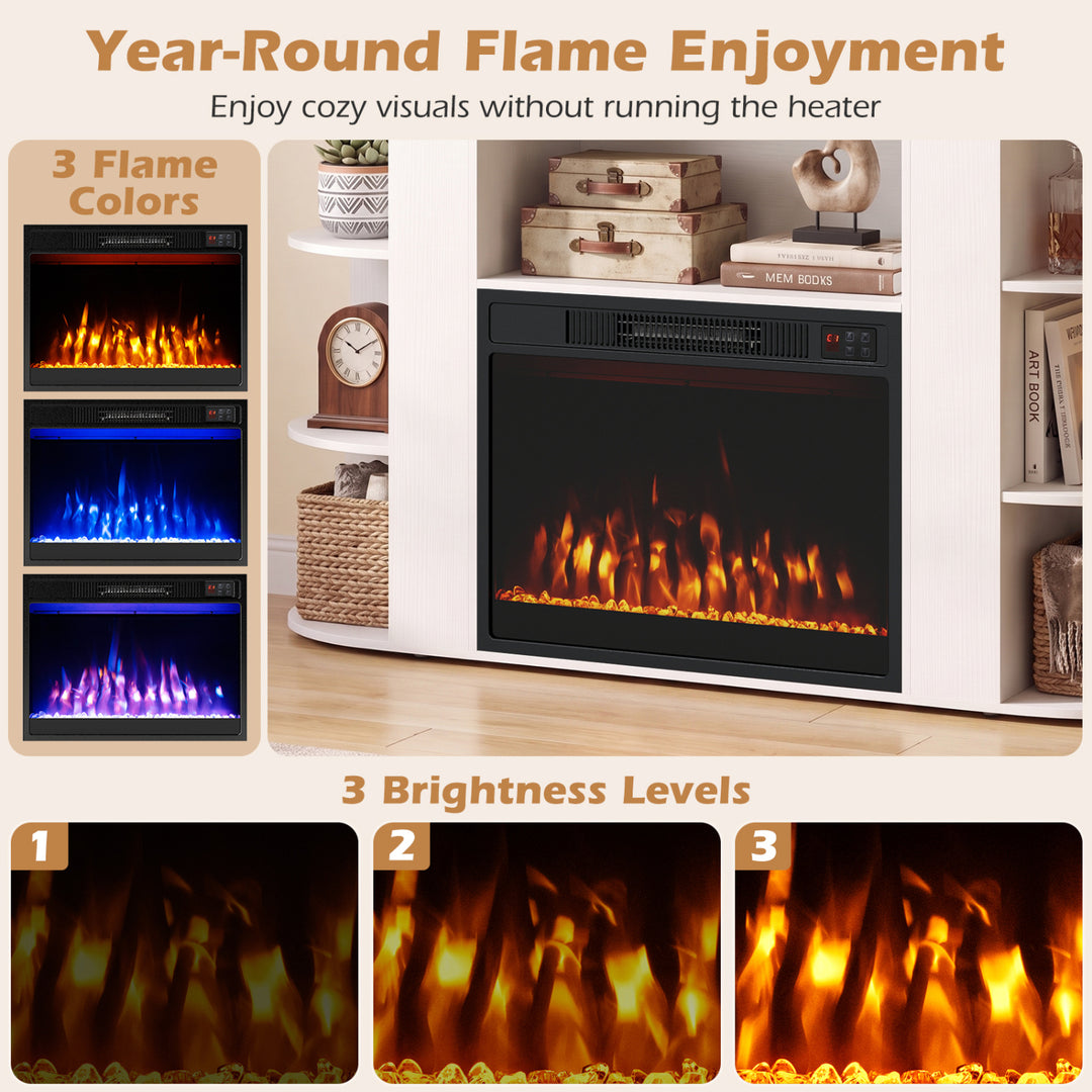 50” Fireplace TV Stand with RGB Lights and 23” Electric Fireplace for Living Room