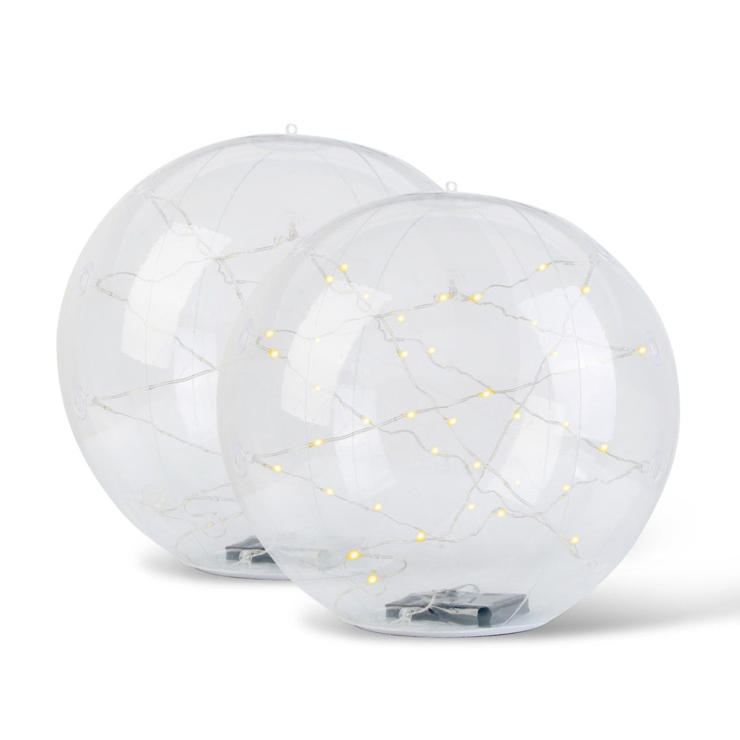 2Pcs Floating Pool Lights 14in Solar Powered Pool Balls IP68 Waterproof InflatableÊPool Decoration Lights with Remote Control 3 Light Modes Timer Adju