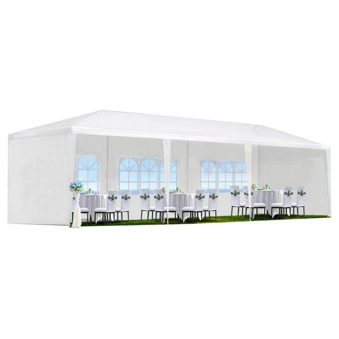 30′L × 10′W × 8.2′H Outdoor Waterproof Canopy Gazebo Patio Party Tent with 3 Window Sidewalls, 2 Zipper Walls for Weddin