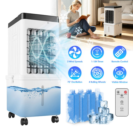 Portable Evaporative Air Cooler 12L with Remote & Timer