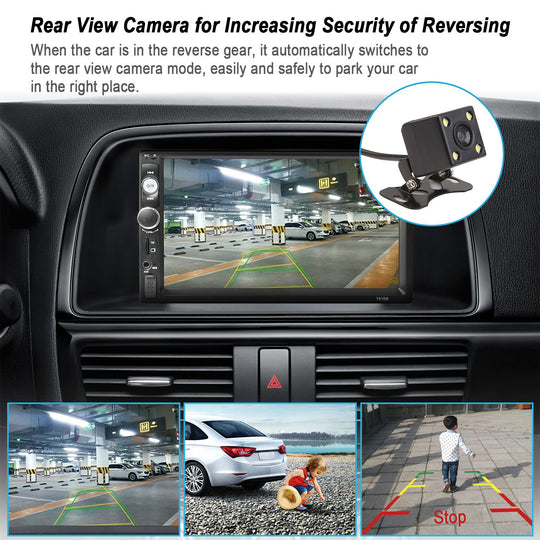 7-Inch Touchscreen Car Stereo with Bluetooth & Backup Camera