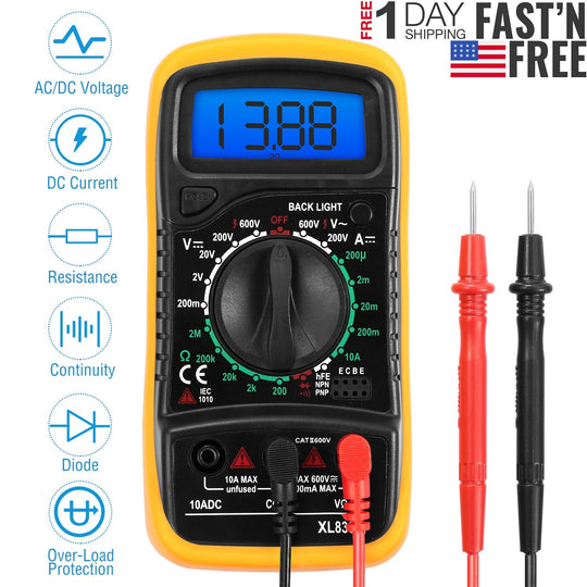 LCDÊDigital Multimeter Tester AC/DC Voltage DC Current Circuit Resistance OHM Diode