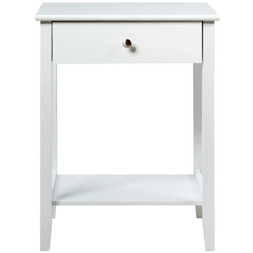 Wooden Nightstand End Table Storage Display