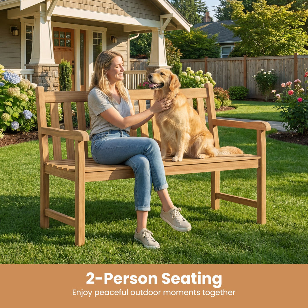 62inch Teak Outdoor Porch Bench 3