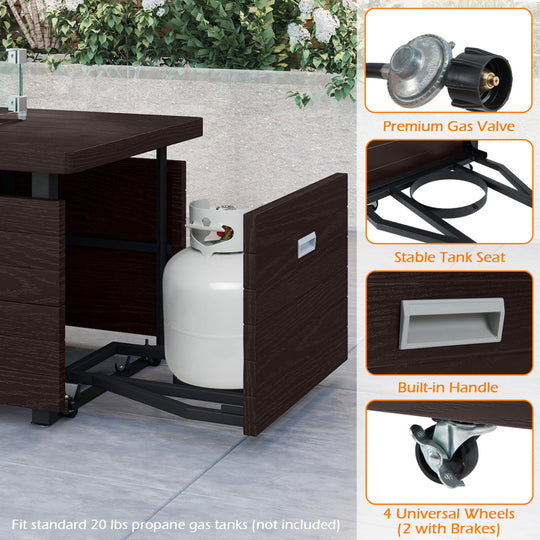 51-Inch Propane Fire Pit Table with 50,000 BTU Gas Burner