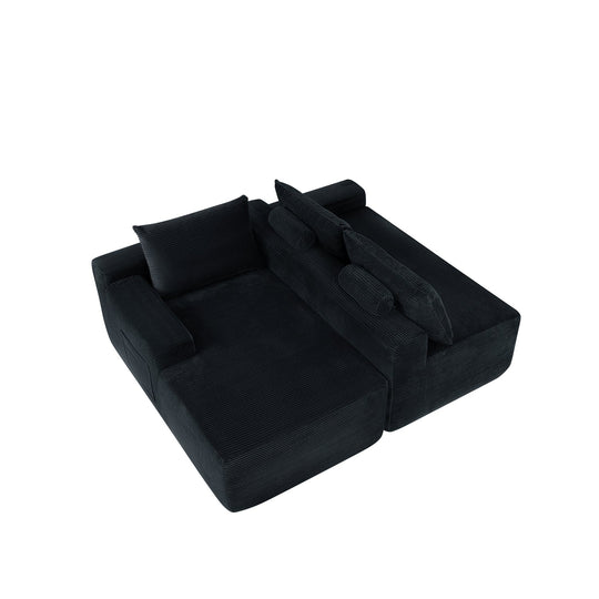 Cloud L-Shaped Corduroy Sectional Sofa with Chaise Lounge