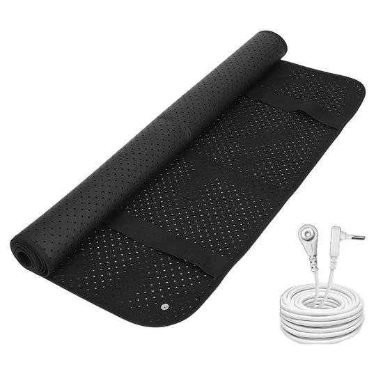 Grounding Mat for Desk or Bed with 15FT Cord, Anti-Slip PU Leather