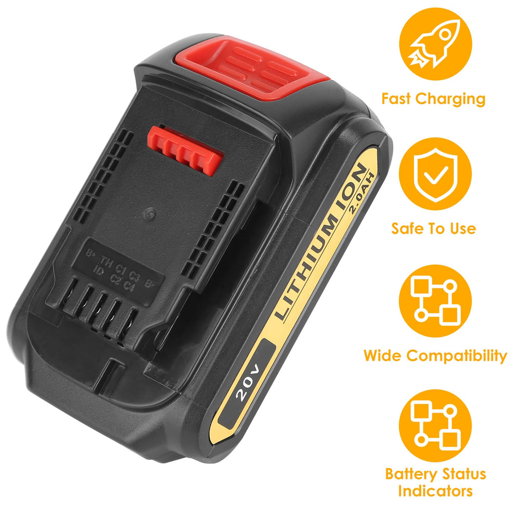 20V Replacement Battery Fit for Dewalt DCB206-2 DCB205 DCB200-2 DCB203 DCB181 DCB180 DCB200 DCB201 DCB201-2