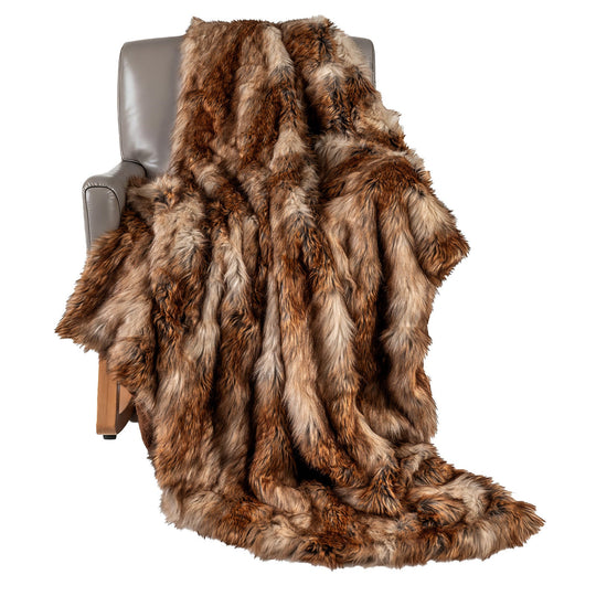 540GSM Soft Plush Fuzzy Luxury Faux Raccoon Fur Blanket for Bed-M