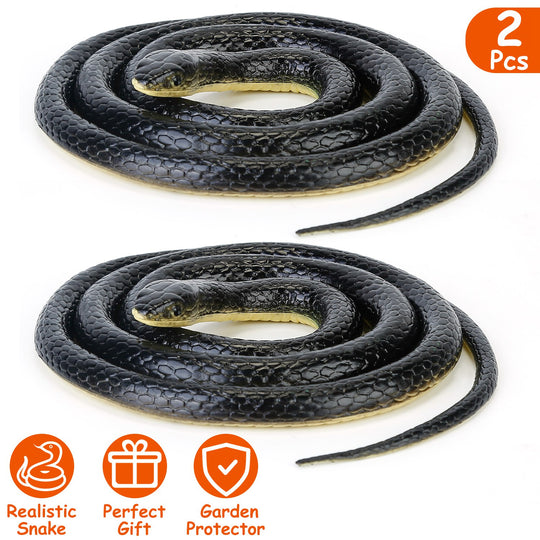 2Pcs Long Realistic Rubber Snakes