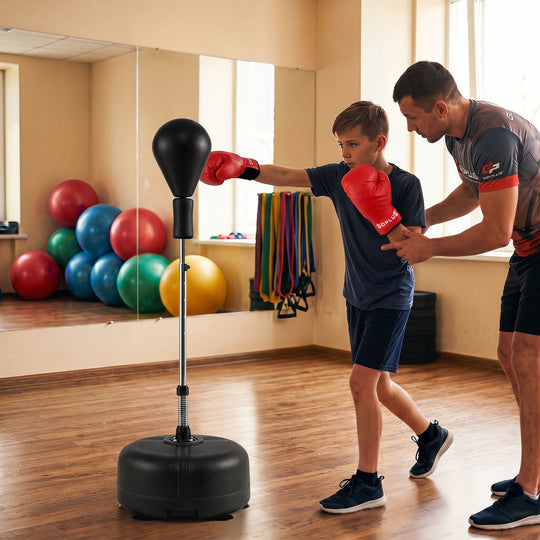 Height Adjustable Punching Bag with Stand for Teens & Adults