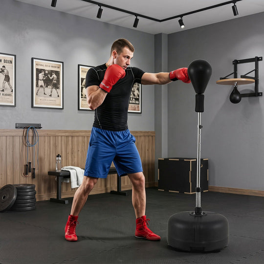 Height Adjustable Punching Bag with Stand for Teens & Adults