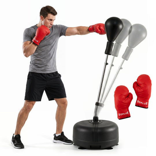 Height Adjustable Punching Bag with Stand for Teens & Adults